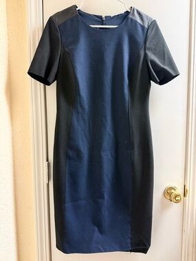 T Tahari Navy and Black Mini Dress